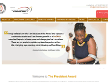 Tablet Screenshot of presidentsaward.co.za